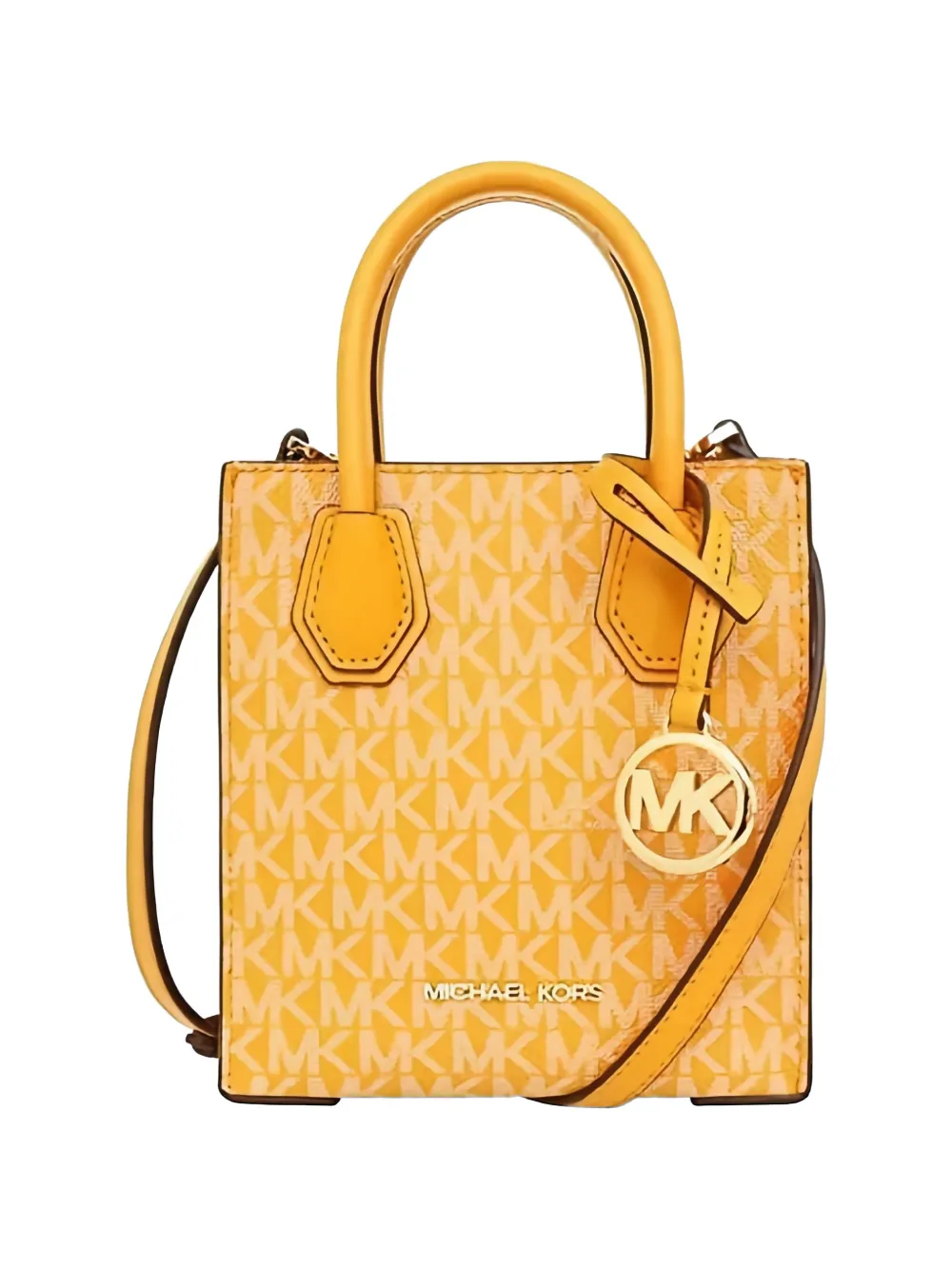 Michael Kors Extra Small Mercer Leather Cross Body Bag | Orange ...