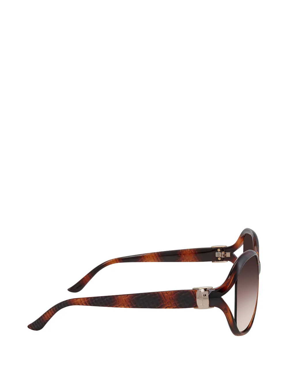 Ferragamo Eyewear Zonnebril met ovalen montuur Bruin