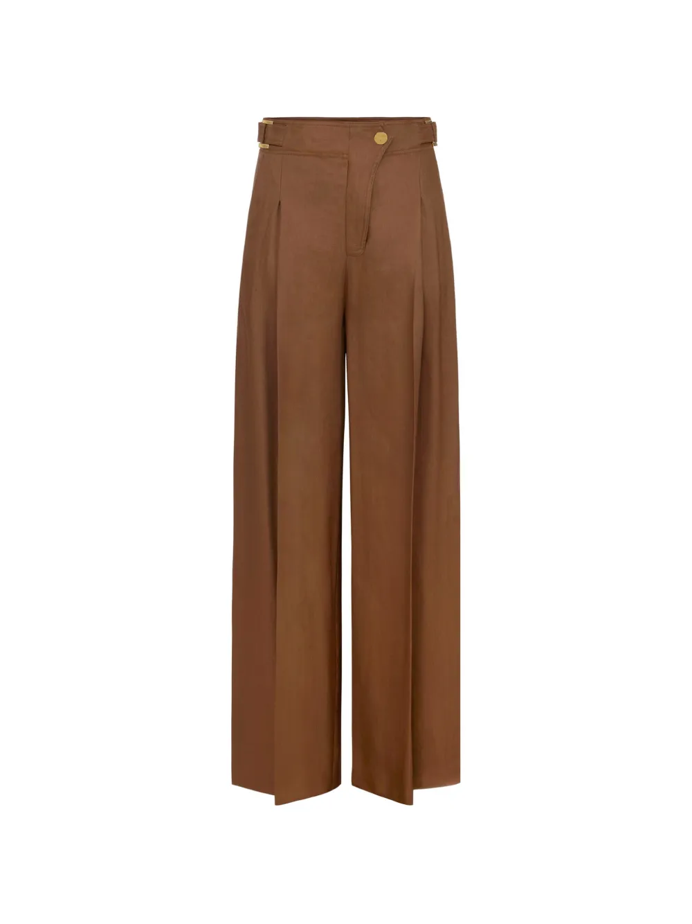 Elisabetta Franchi straps palazzo trousers - Marrone