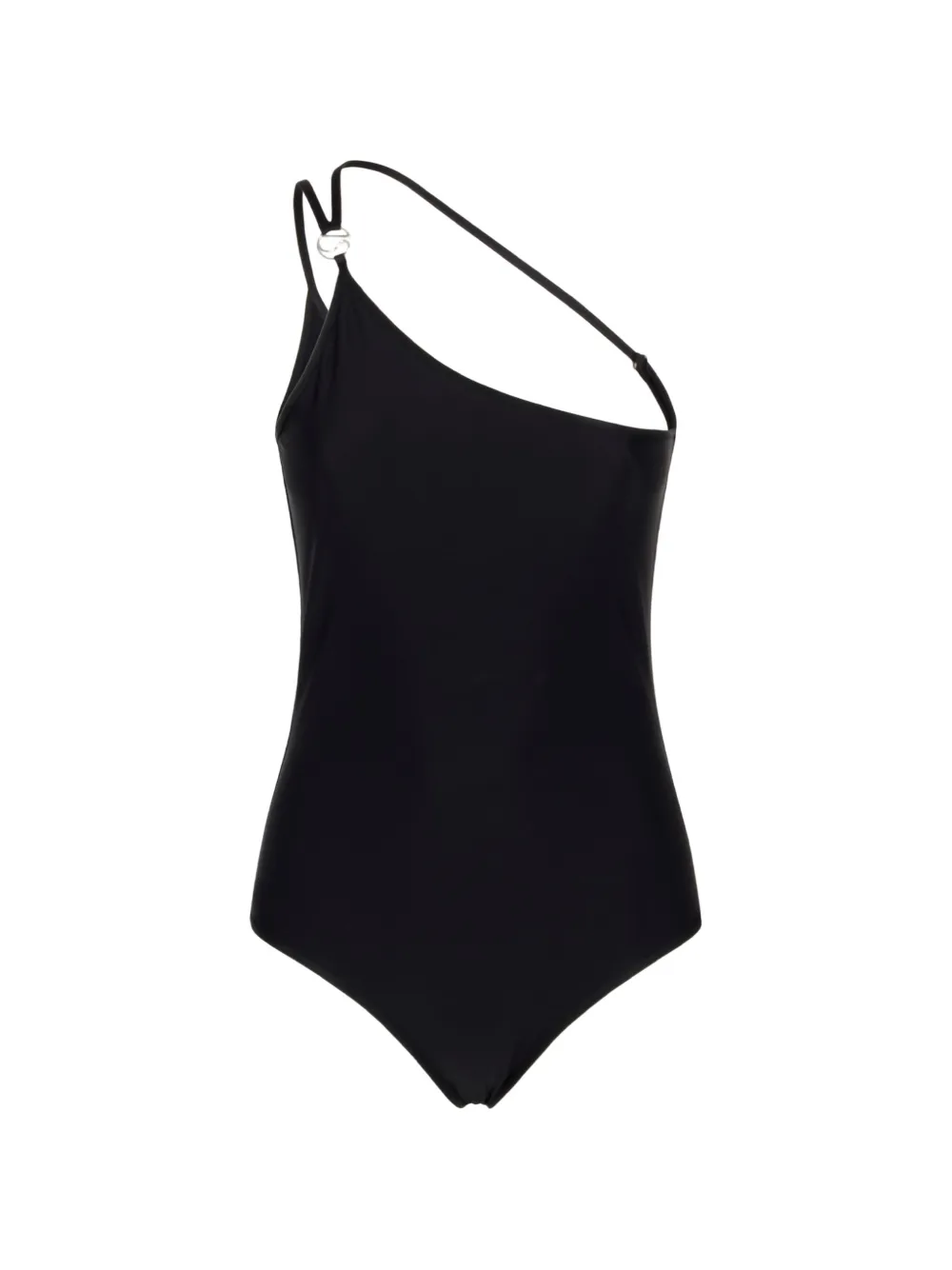 Coperni one-shoulder logo-plaque swimsuit - Schwarz