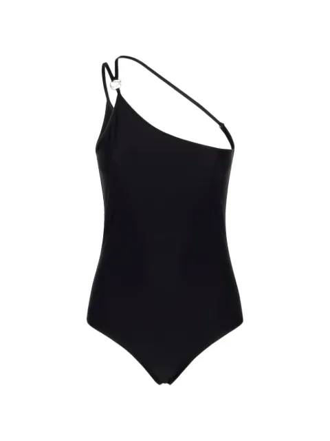Coperni one-shoulder logo-plaque swimsuit