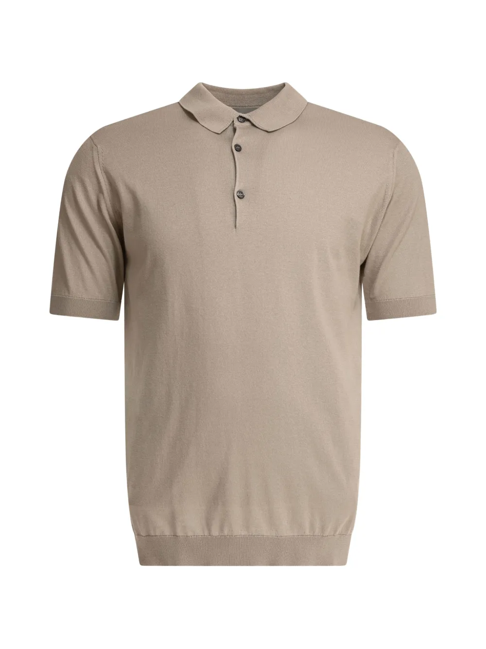 John Smedley buttoned short-sleeve polo shirt - Toni neutri