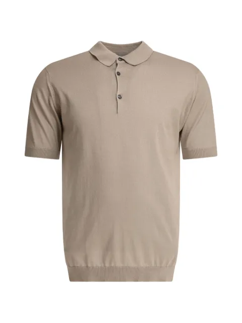 John Smedley buttoned short-sleeve polo shirt
