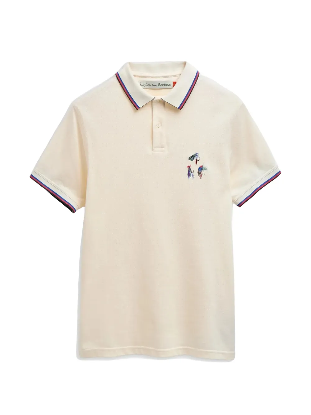 Paul Smith x Barbour embroidery-detail striped polo shirt - Toni neutri
