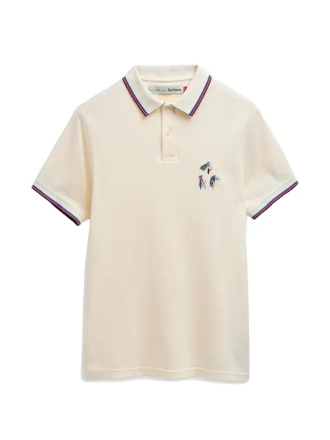 Paul Smith x Barbour embroidery-detail striped polo shirt