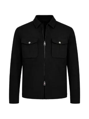 Sulvam x Kozaburo Embroidered Shirt Jacket | Black | FARFETCH