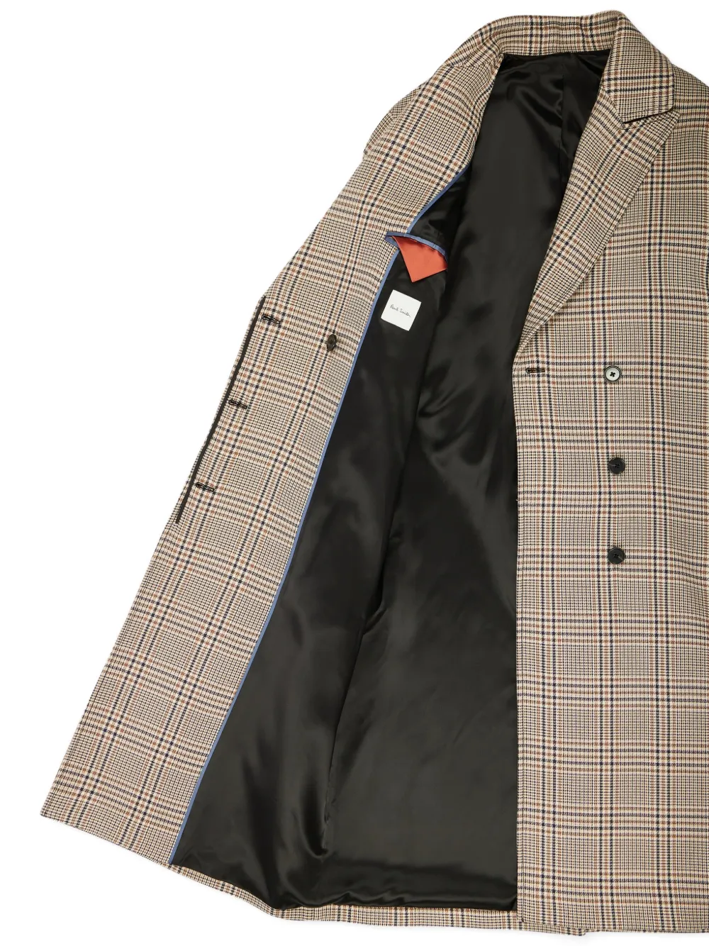 Paul Smith Check-belted Coat In Brown