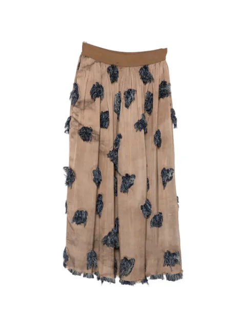 Uma Wang fringed-appliqué maxi skirt