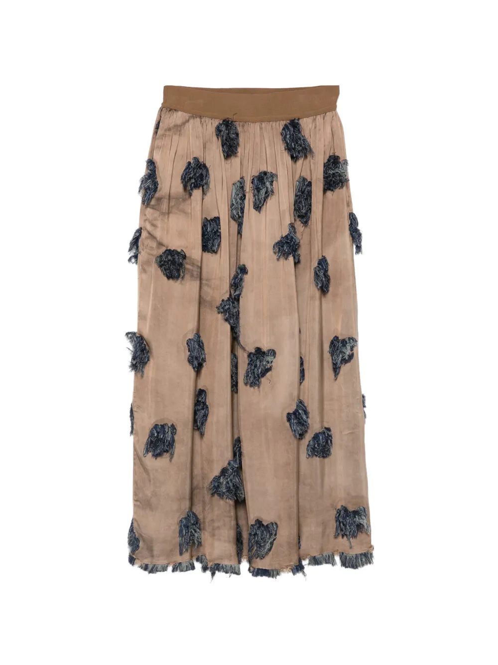 Uma Wang fringed-appliqué maxi skirt - Toni neutri