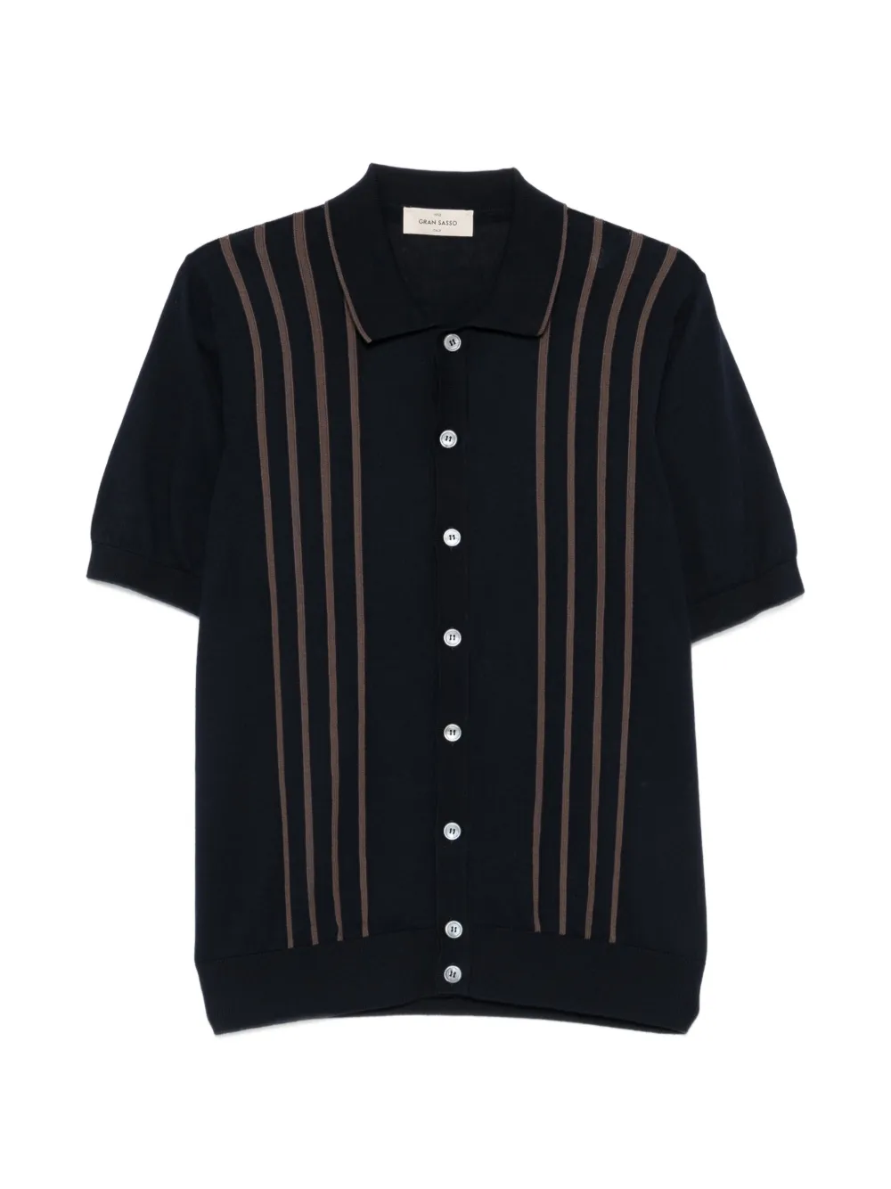 Gran Sasso vertical-stripe short-sleeve shirt - Blu