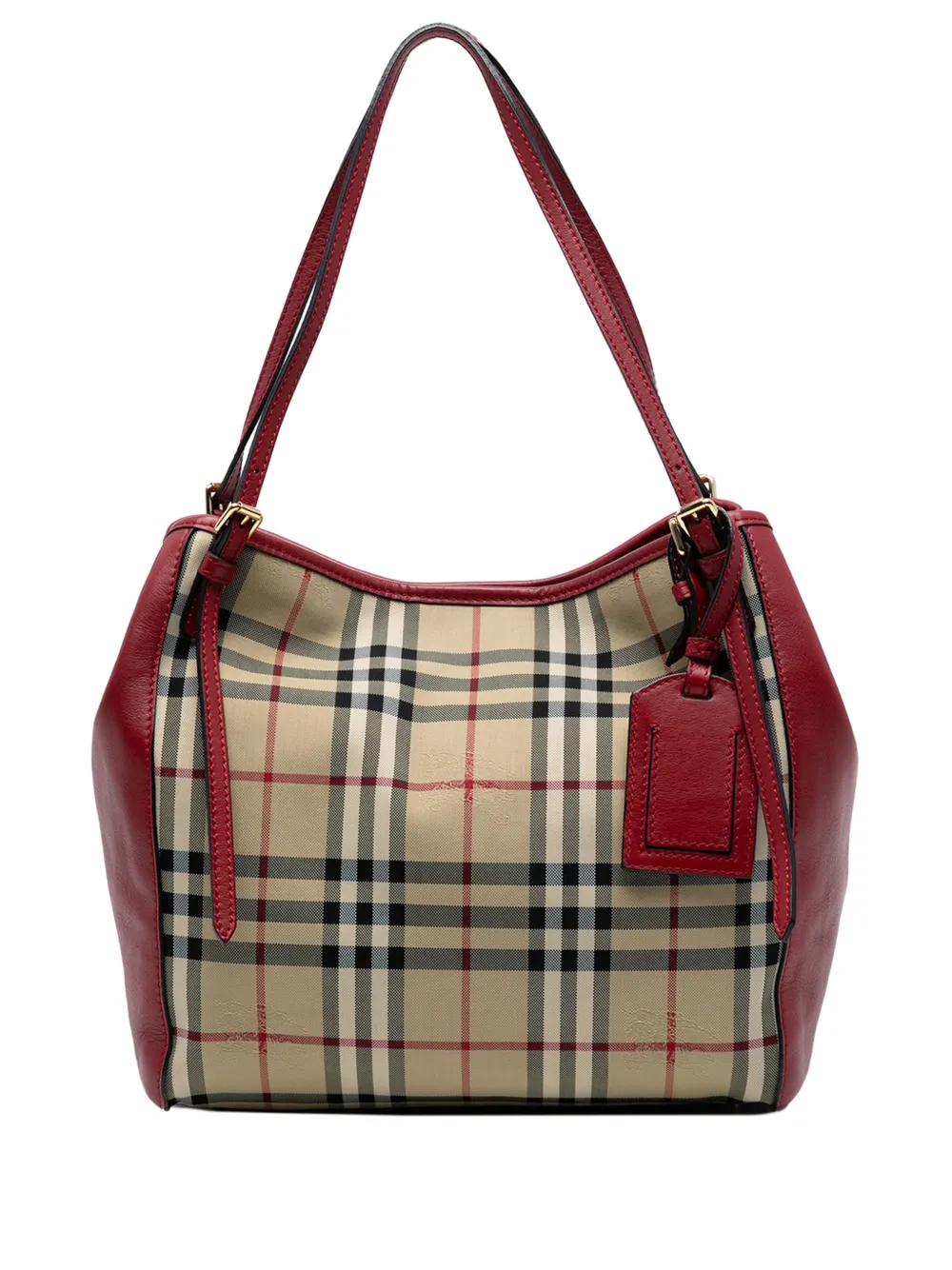 Burberry Pre-Owned 2000-2017 Small Haymarket Check Canvas and Leather Canterbury tote bag - Rot