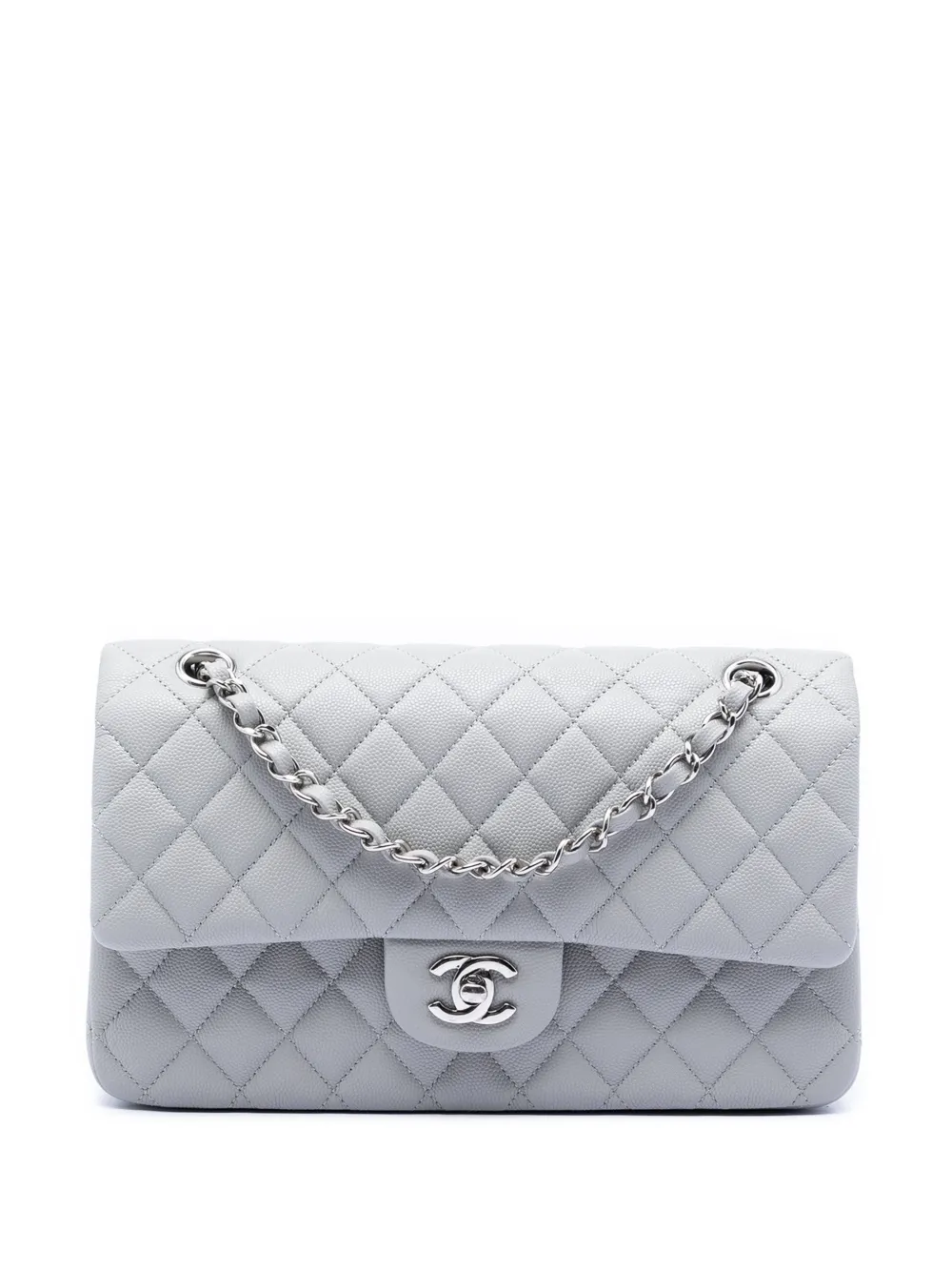 CHANEL Pre-Owned 2011 Medium Classic Caviar Double Flap shoulder bag - Grigio