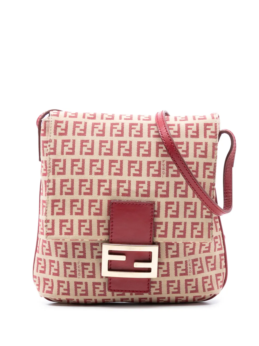 Fendi Pre-Owned 2000-2010 Zucchino Canvas Flap crossbody bag - Rosso
