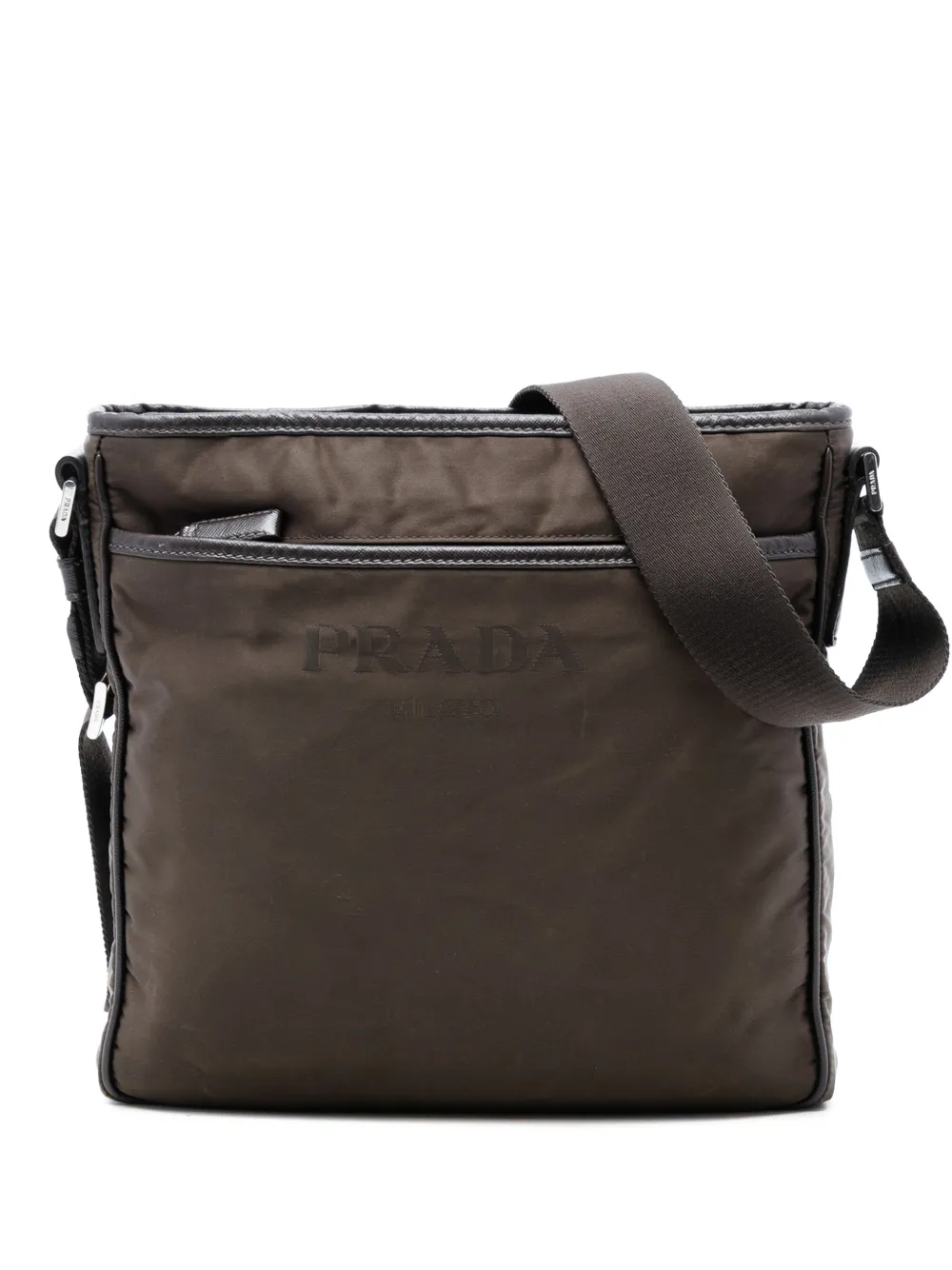 Prada Pre-Owned 2013-2026 Tessuto Zip Top crossbody bag - Marrone