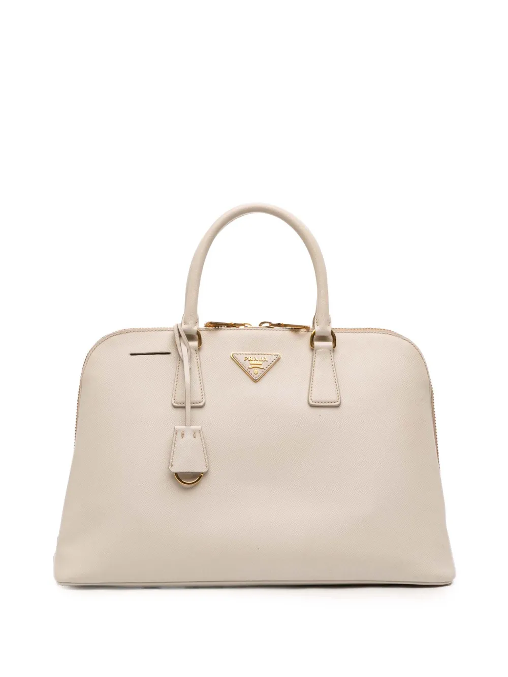 Prada Pre-Owned 2000-2025 Large Saffiano Lux Promenade satchel - Bianco
