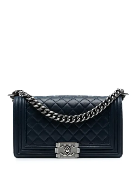 CHANEL Pre-Owned bolsa crossbody Boy mediana de piel de cordero capitonada con solapa 2012
