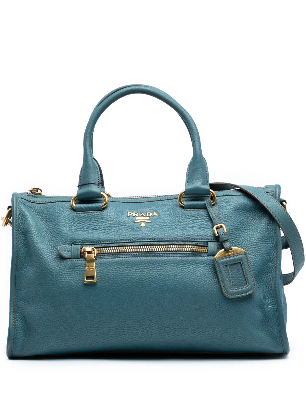 Prada Pre-Owned 2000-2025 Vitello Daino Zip Top satchel - Blu
