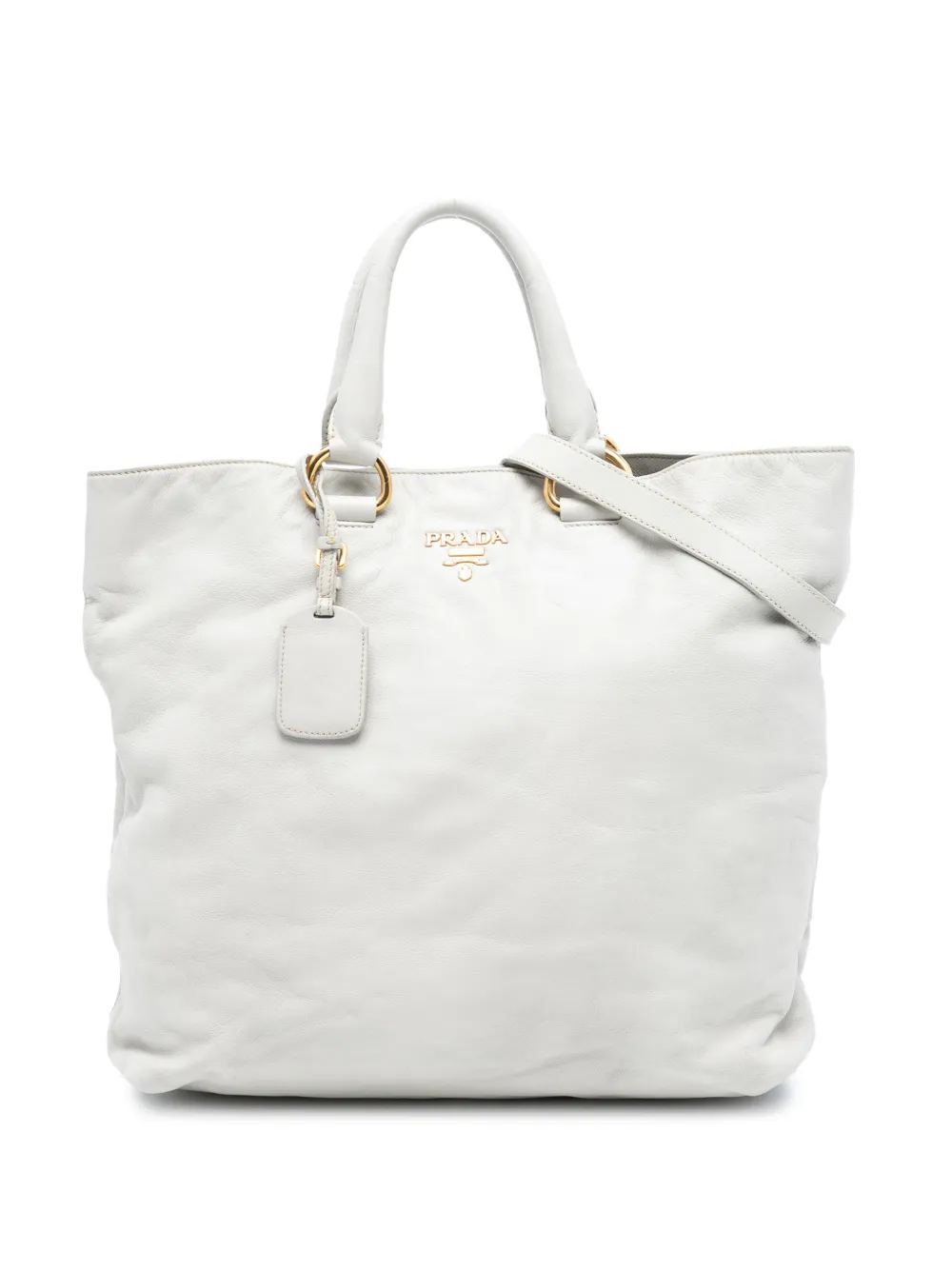 Prada Pre-Owned 2000-2025 Soft Calf Open Convertible Tote satchel - Bianco
