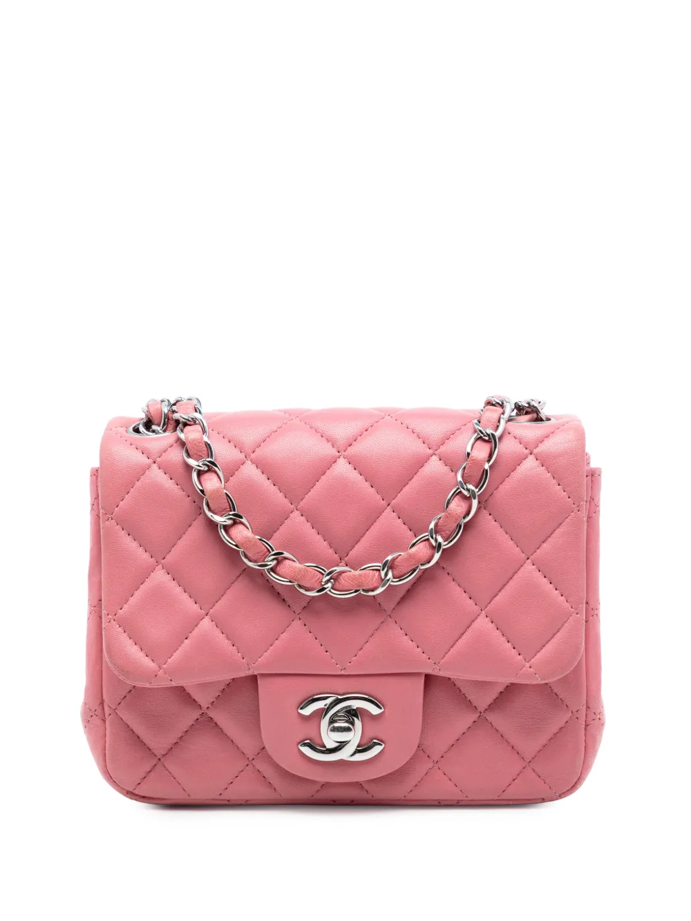 CHANEL Pre-Owned 2013-2014 Mini Square Classic Lambskin Single Flap crossbody bag - Rosa