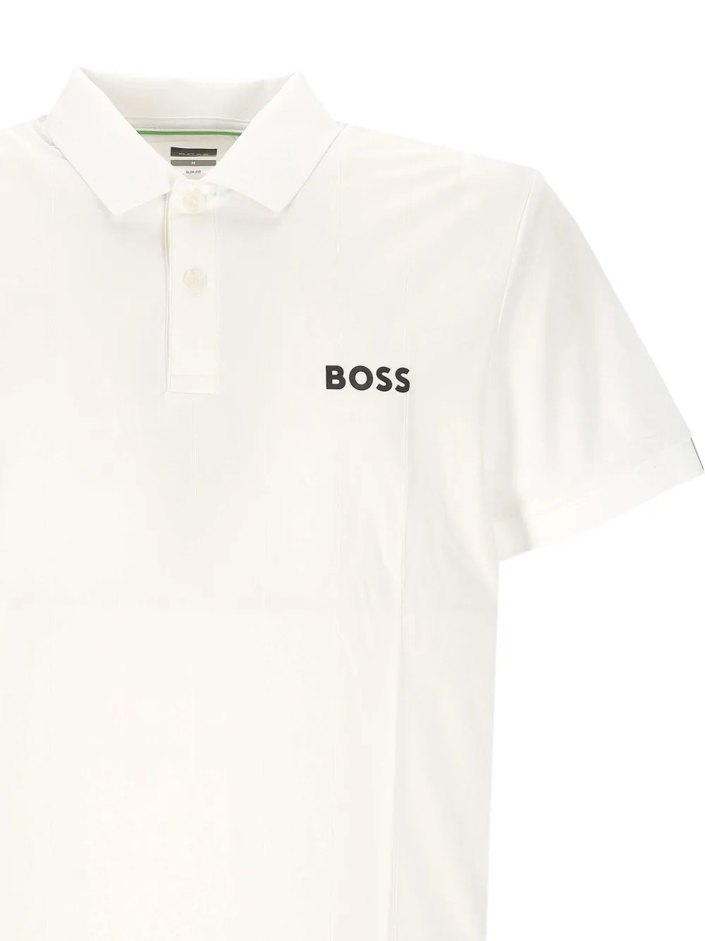 BOSS Active gestreept jersey slim-fit poloshirt met stretch Wit