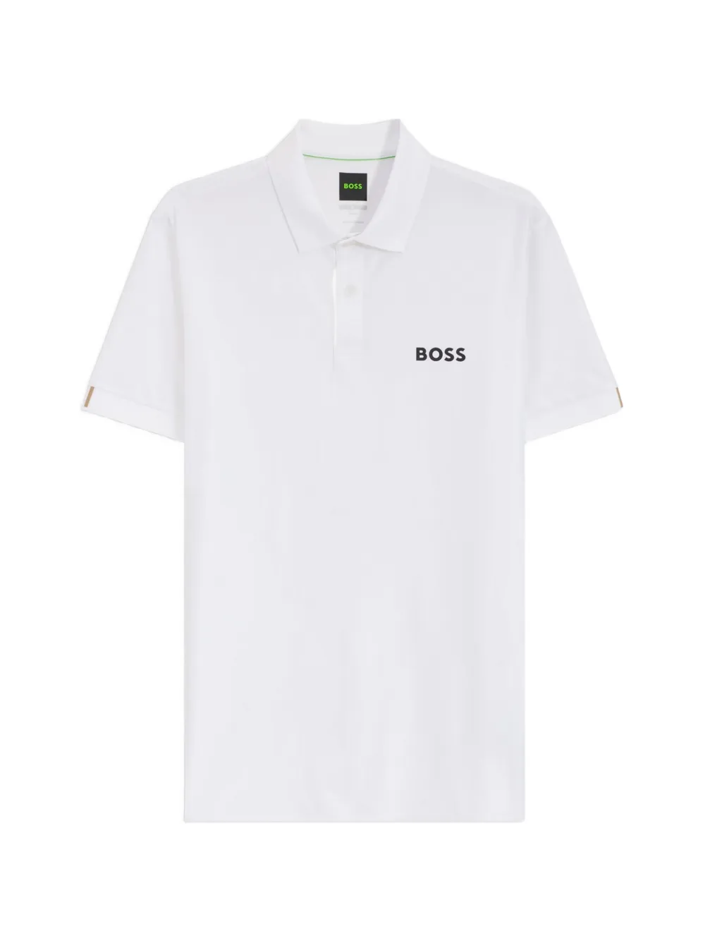 BOSS Active gestreept jersey slim-fit poloshirt met stretch Wit