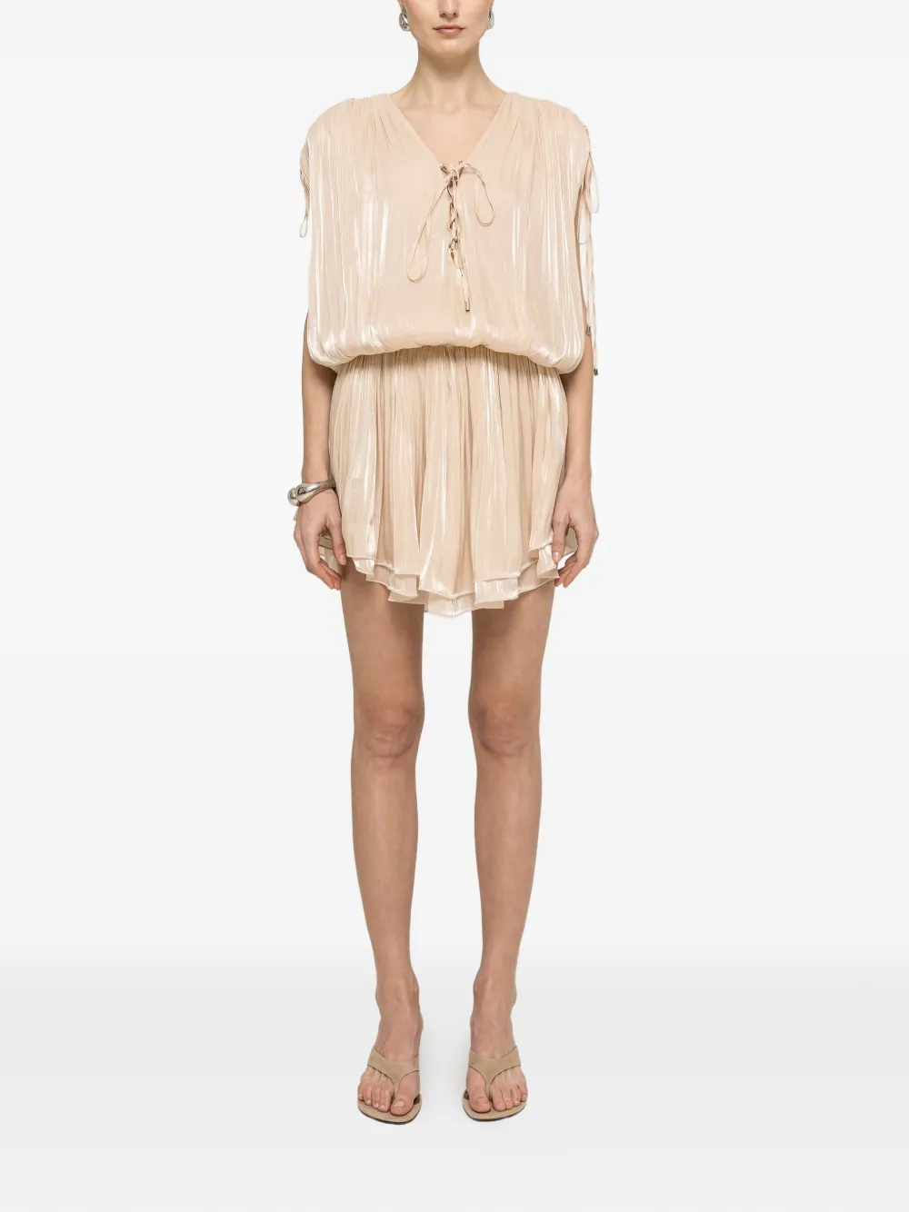 NISSA pleated mini dress - Toni neutri