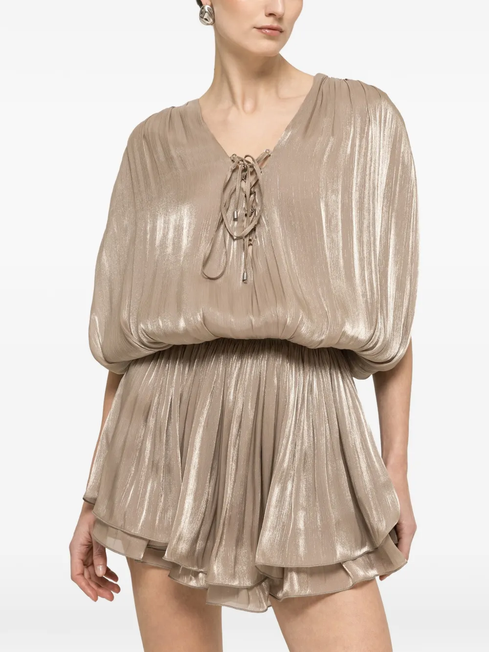 NISSA pleated mini dress - Grigio