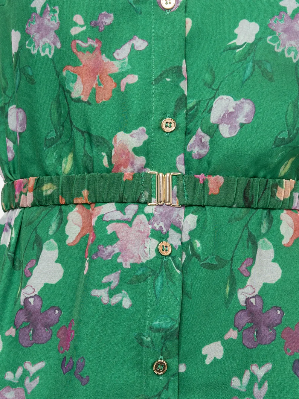 NISSA Midi-jurk met plooien en print Groen