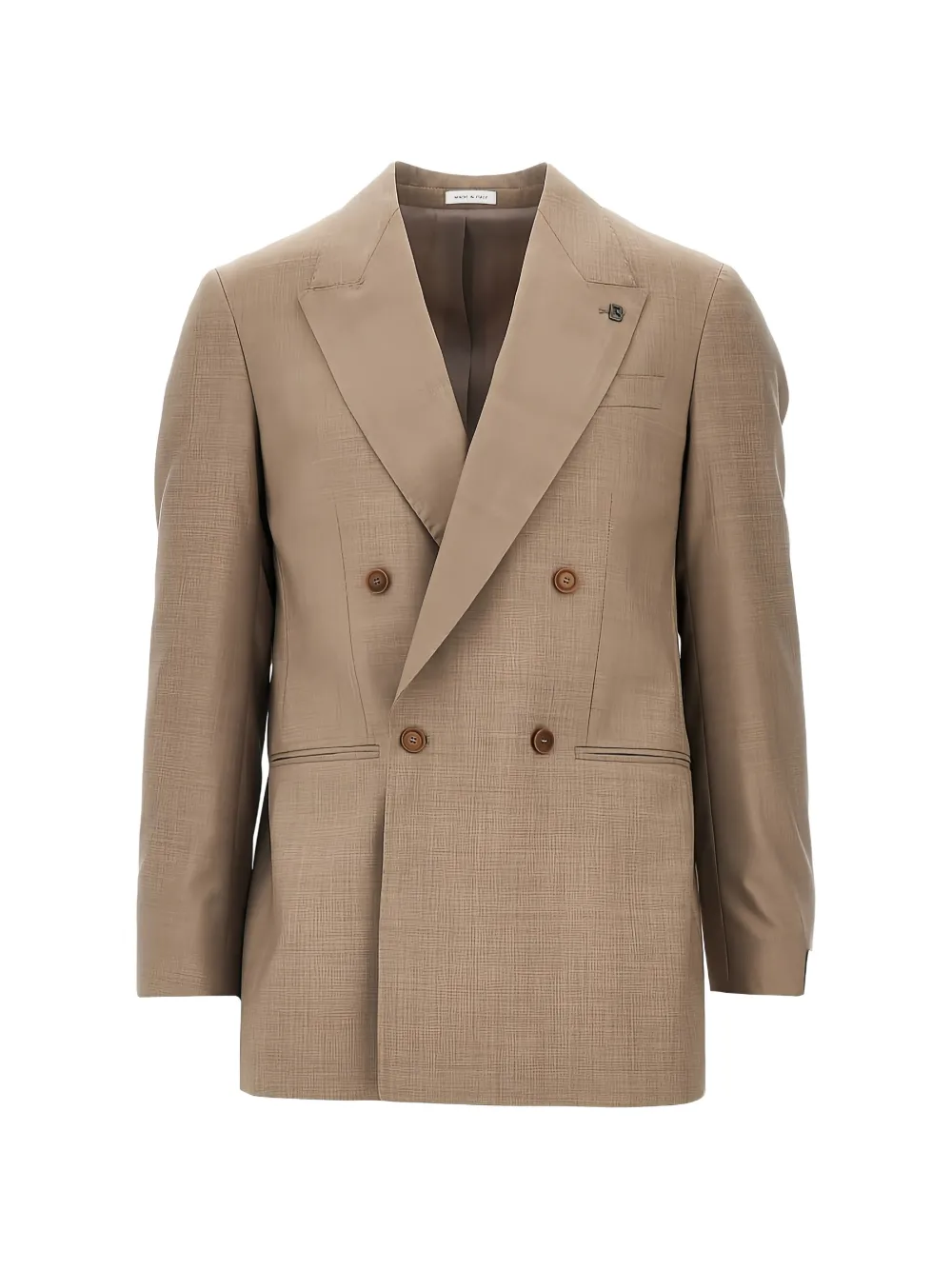 BRERAS MILANO double-breasted virgin-wool jacket - Nude