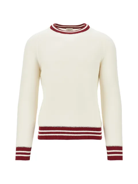 gallia striped-trim sweater