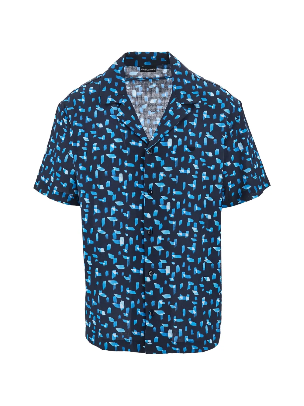 Emporio Armani abstract-print short-sleeve shirt - Blu