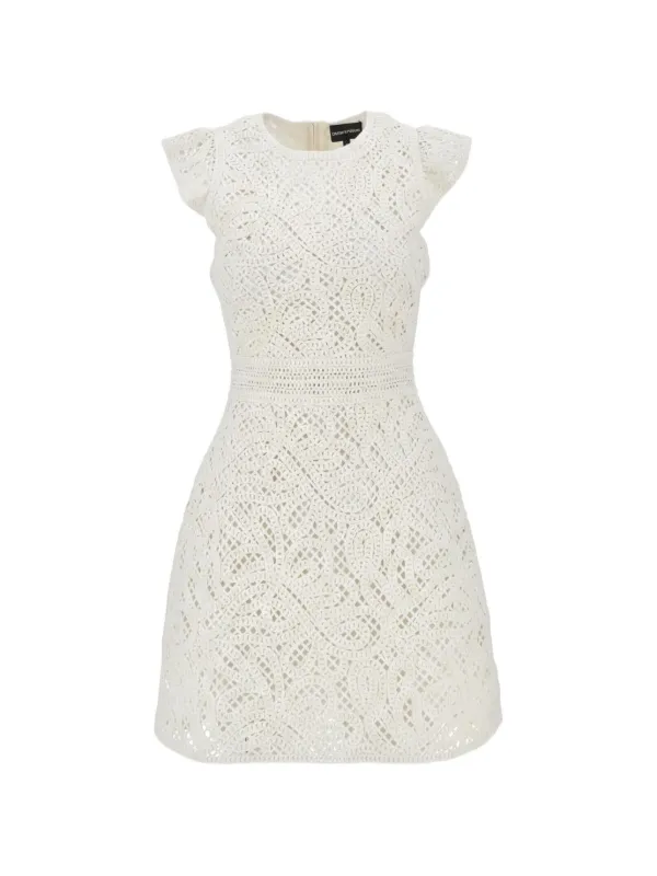 emporio armani knit dress crochet-knit cap-sleeve Mini | White x-sibling-handle:jasmine-halter-dress-marine-blue
