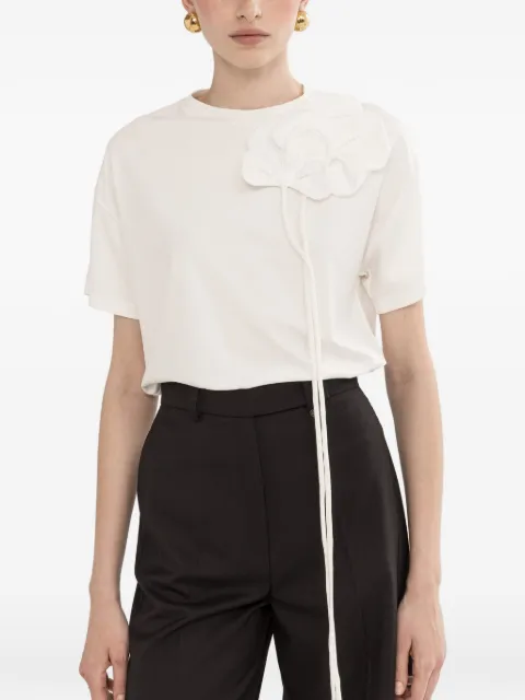 NISSA floral-appliqué T-shirt