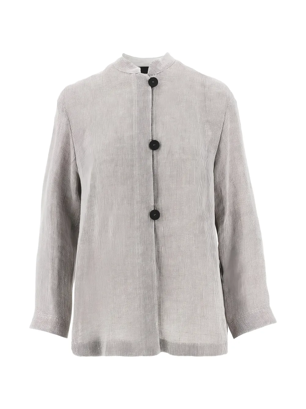 Emporio Armani textured band-collar jacket - Grigio