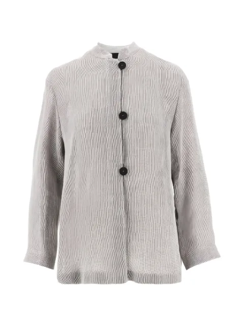 Emporio Armani textured band-collar jacket