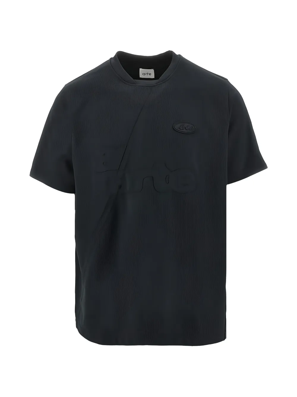 logo-applique asymmetric-seam T-shirt