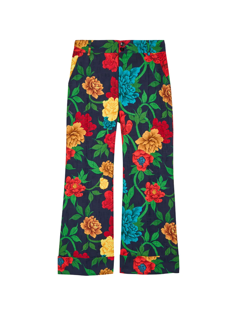 La DoubleJ Pantaloni Hendrix a fiori - Blu