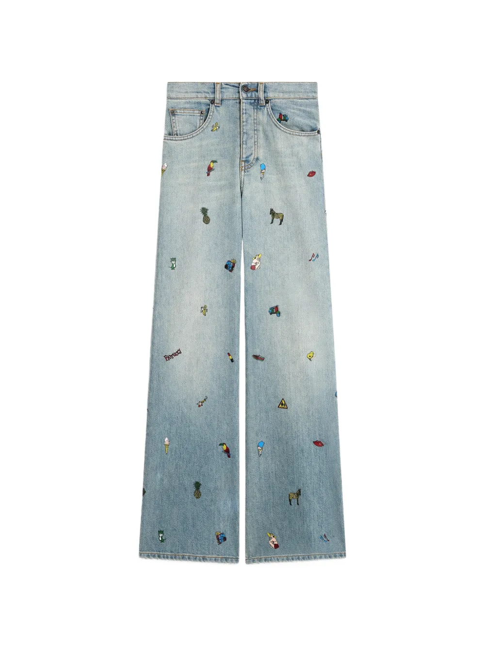 Fiorucci toys-print wide jeans - Blu
