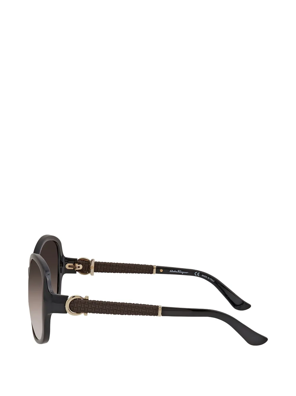 Ferragamo Eyewear Full Rim zonnebril met ovalen montuur Zwart