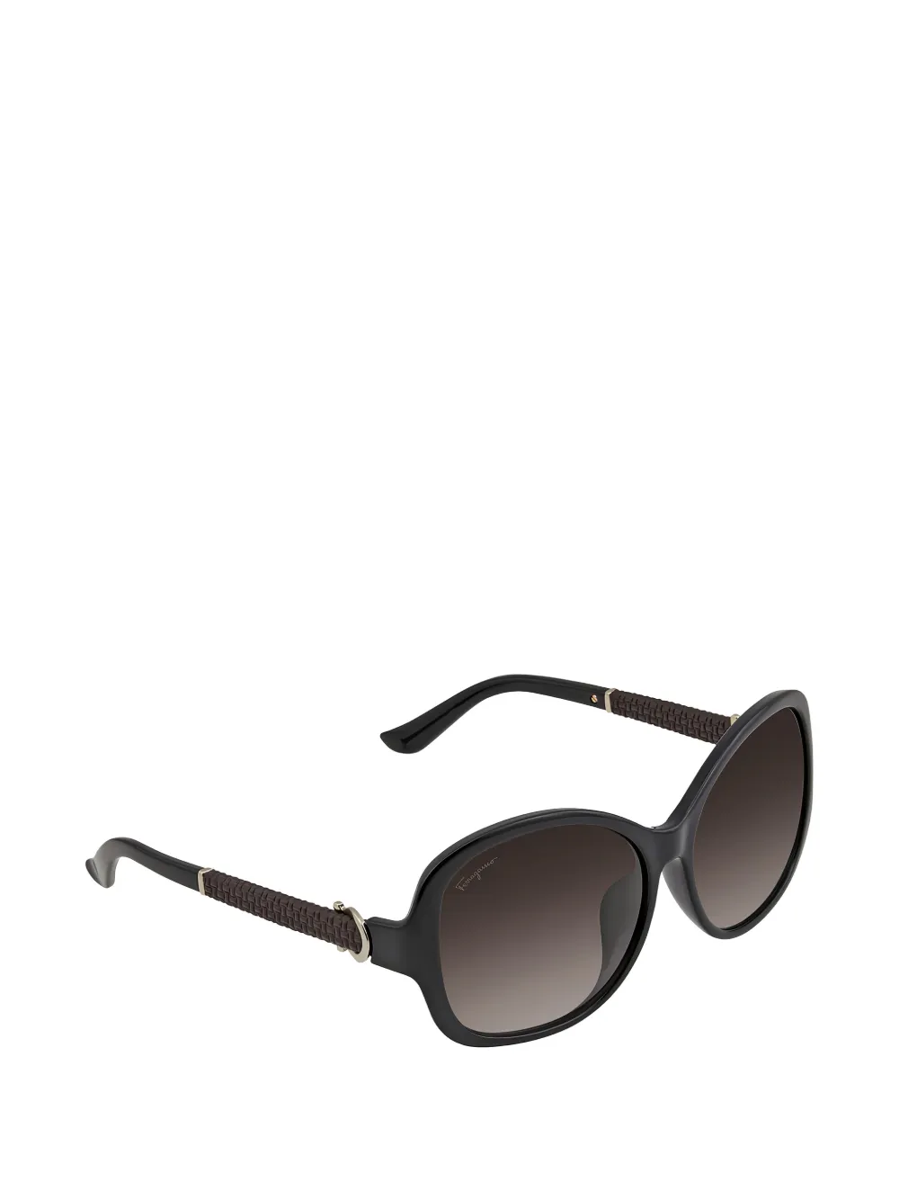 Ferragamo Eyewear Full Rim zonnebril met ovalen montuur Zwart