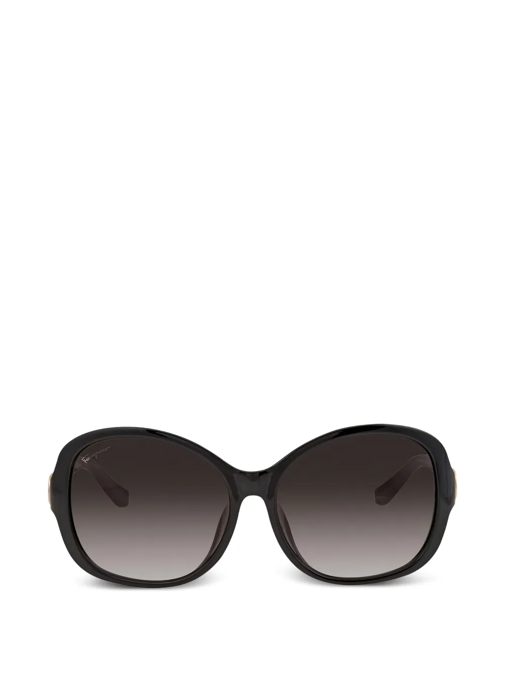 Ferragamo full rim oval-frame sunglasses - Nero