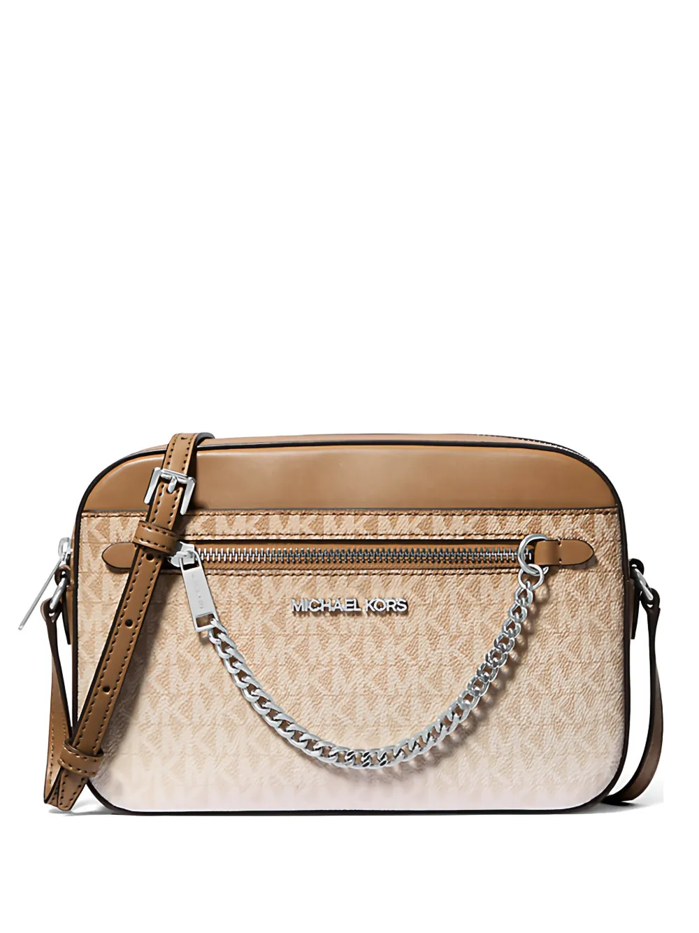 Michael Kors Large Jet Set zip-chain crossbody bag - Toni neutri