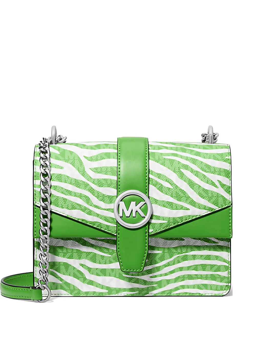 Michael Kors small Greenwich zebra flap shoulder bag - Verde