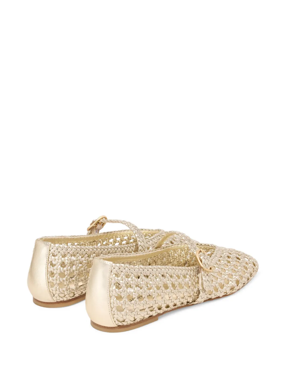 Stuart Weitzman woven buckle ballet flats Goud