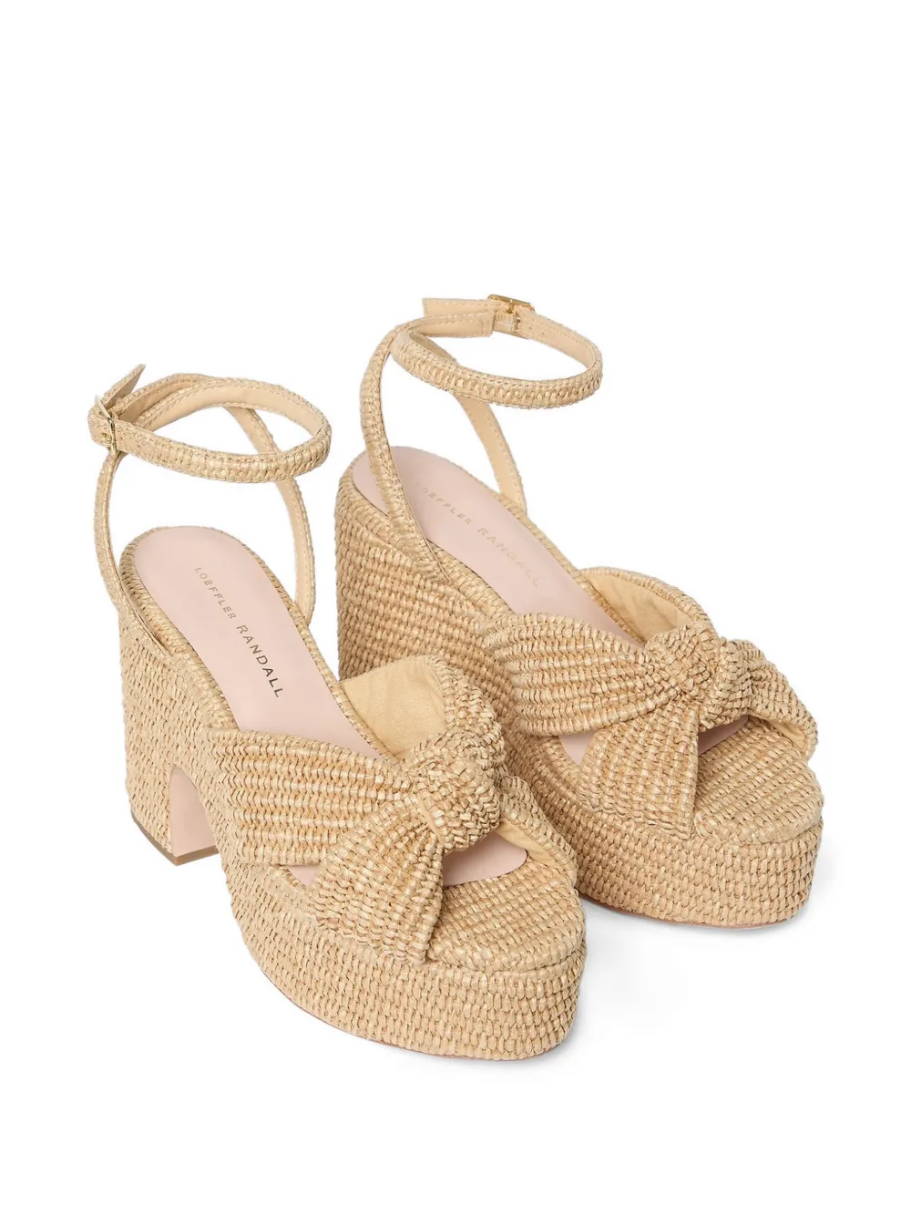 Loeffler Randall Liza knotted wedge sandals Beige