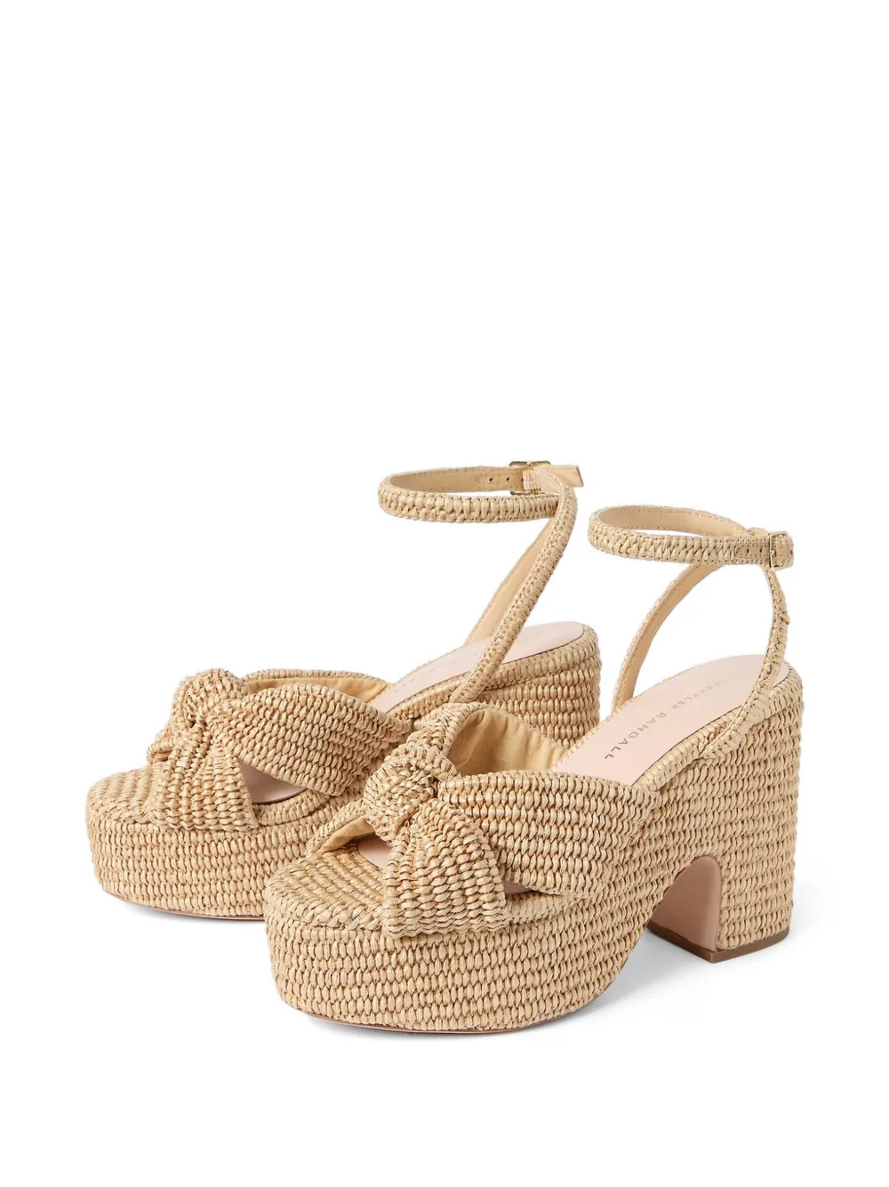 Loeffler Randall Liza knotted wedge sandals Beige
