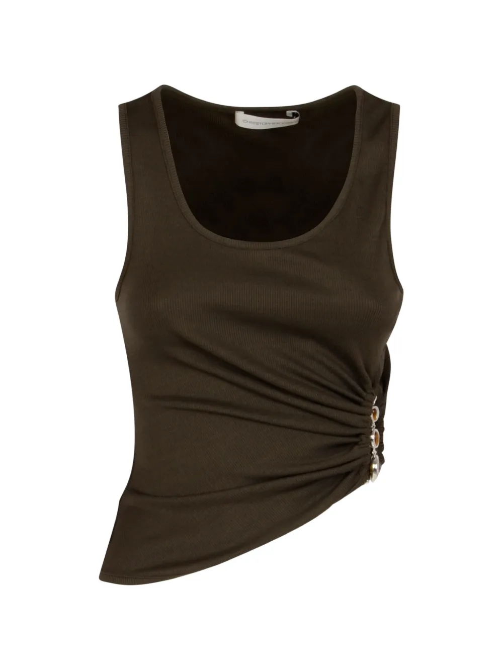 Christopher Esber stone-embellished gathered top - Marrone