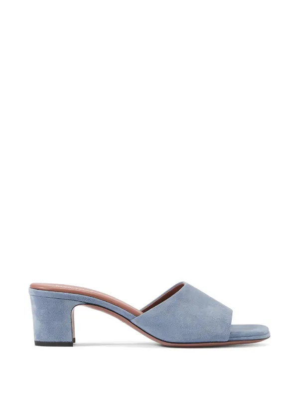 Paris Texas Ava Block-heel Mules in Blue
