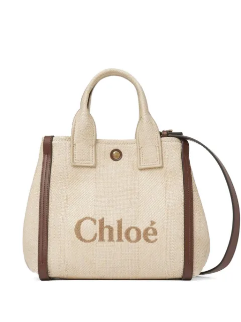 Chloé bolso shopper con logo bordado