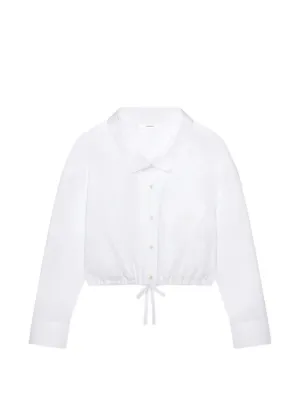Yohji Yamamoto Draped long-sleeve Shirt | White | FARFETCH RO